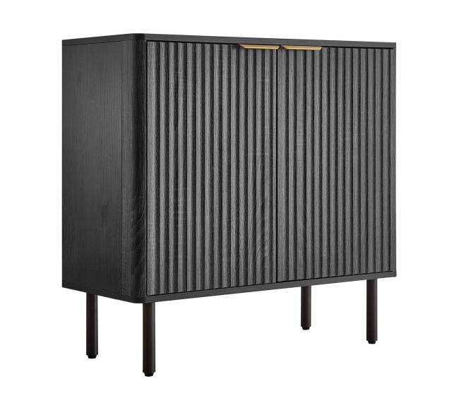 Juodas kavos baro staliukas su dvejomis lentynomis10