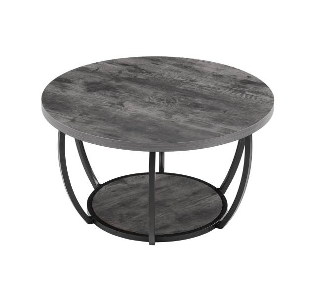 Apvalus kavos staliukas su dviem lentynomis9