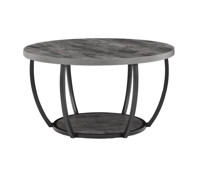 Apvalus kavos staliukas su dviem lentynomis10