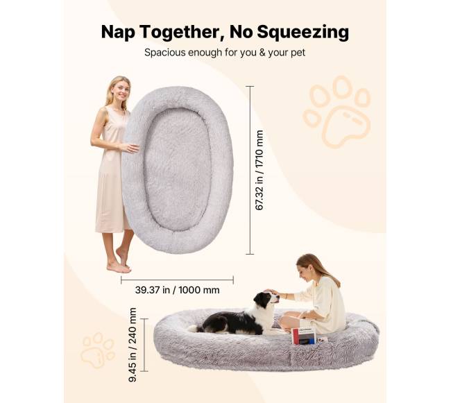 Žmonių gultas šunims su ortopedine pūsiu1