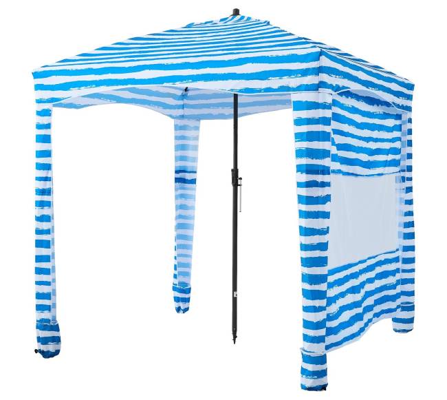 Paplūdimio pavėsinė su sienele, 183 x 183 cm0