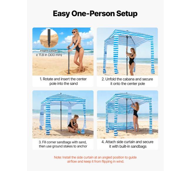 Paplūdimio pavėsinė su sienele, 183 x 183 cm4