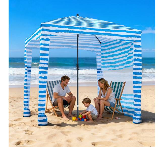 Paplūdimio pavėsinė su sienele, 183 x 183 cm7