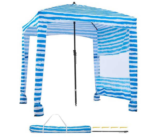 Paplūdimio pavėsinė su sienele, 183 x 183 cm8