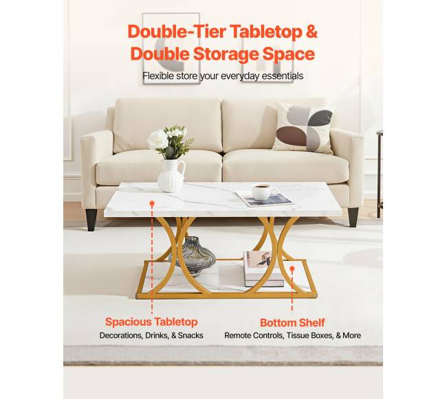 Baltas kavos stalas su marmuro imitacija3