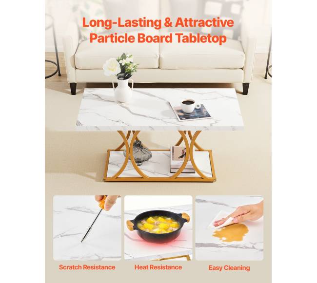 Baltas kavos stalas su marmuro imitacija4