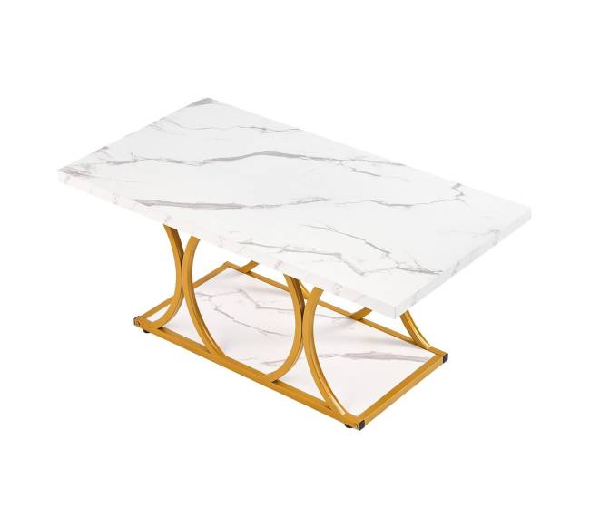 Baltas kavos stalas su marmuro imitacija9