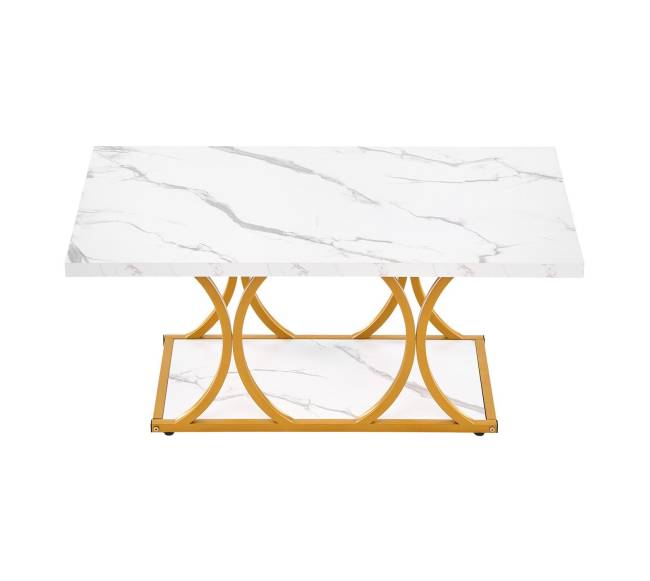 Baltas kavos stalas su marmuro imitacija10