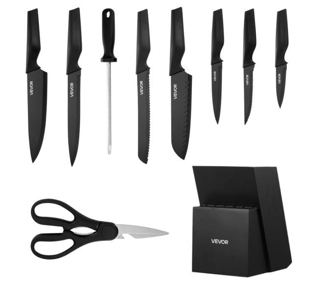 Virtuvinių peilių rinkinys su stovu ir galąstuvu8