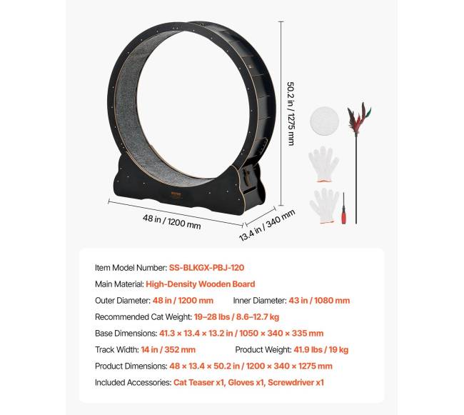 Katės bėgimo ratas 120 cm juodas6