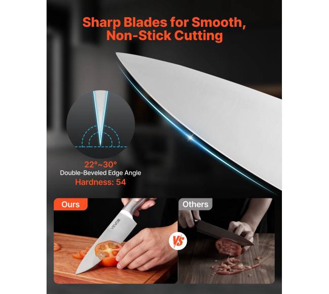 Virtuvinių peilių rinkinys su bloku ir galąstuvu2