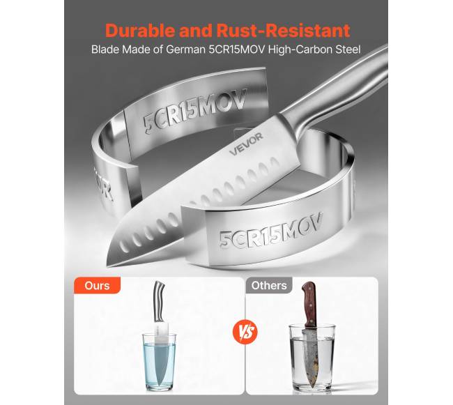 Virtuvinių peilių rinkinys su bloku ir galąstuvu3