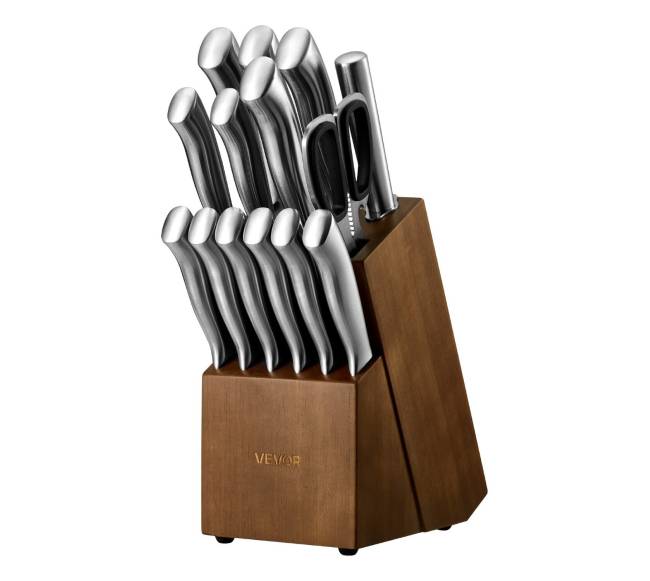 Virtuvinių peilių rinkinys su bloku ir galąstuvu9