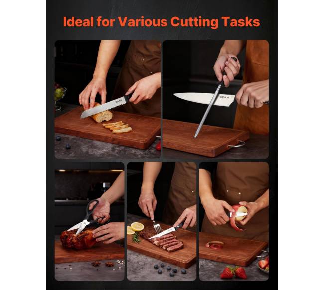 Virtuvinis peilių rinkinys su bloku ir galąstuvu6