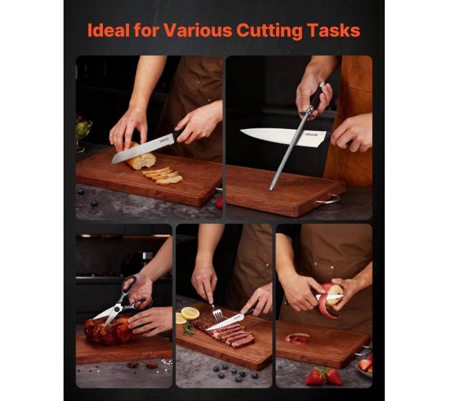 Virtuvinių peilių rinkinys su bloku ir galąstuvu6