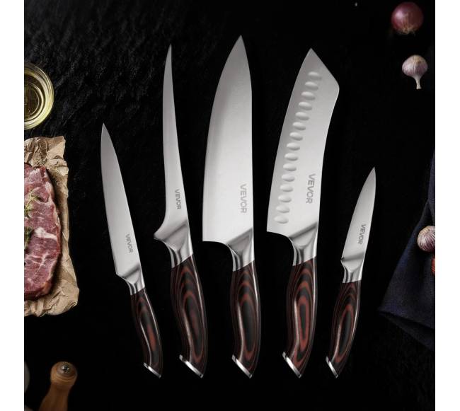 Virtuvinių peilių rinkinys, 5 dalys ir aukštos kokybės plienas7