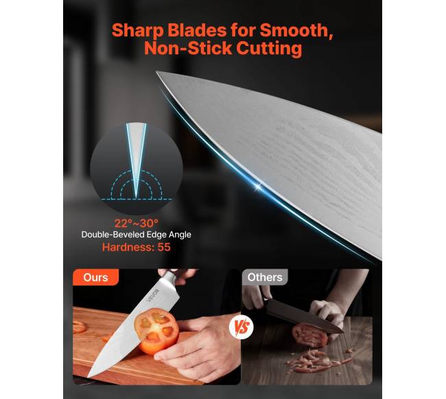 Virtuvinių peilių rinkinys su stovu ir galąstuvu2