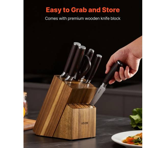 Virtuvinių peilių rinkinys su stovu ir galąstuvu5