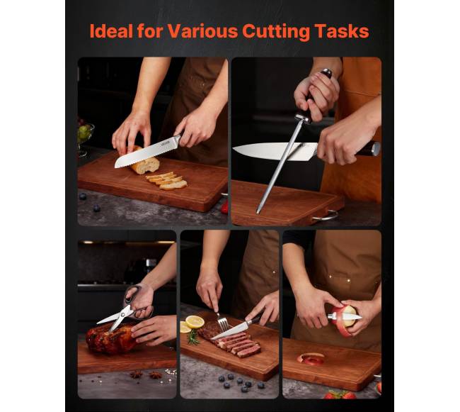 Virtuvinių peilių rinkinys su stovu ir galąstuvu6