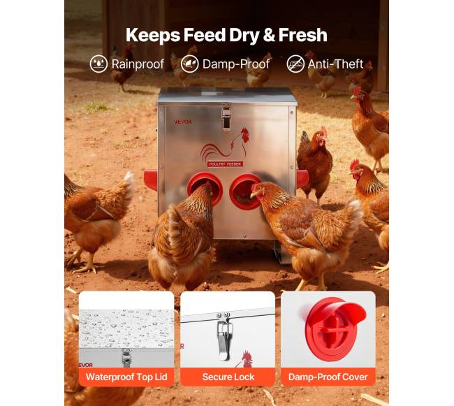Automatinė vištų lesyklėlė, 11,34 kg talpa2