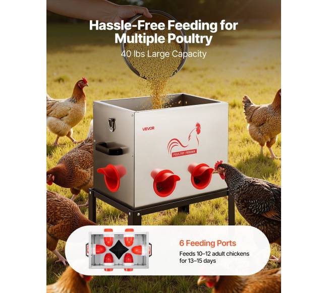 Automatinė vištų šėrykla su 6 angomis1