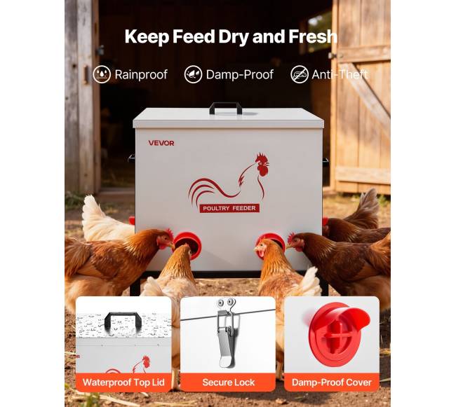 Automatinė vištų lesyklė, 38.56 kg, 6 angos2