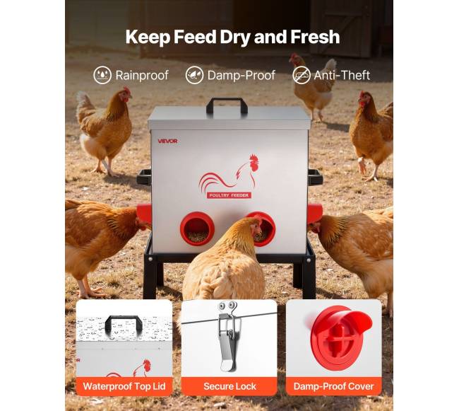 Automatinė vištidė, 22.68 kg talpa2