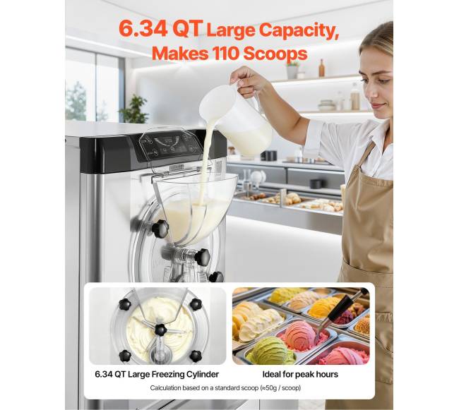 Kietųjų ledų gaminimo aparatas, 2000W, 12-20 lval.2