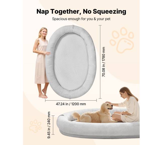 Žmonių šuns lova, 178x120 cm, atminties putos1