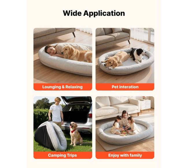 Žmonių šuns lova, 178x120 cm, atminties putos5