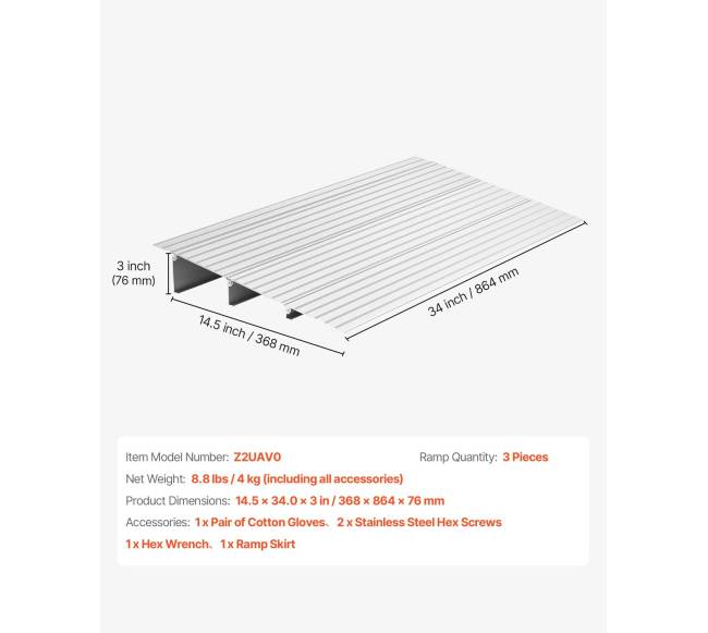 Durų slenksčio rampa, 87 mm aukštis6