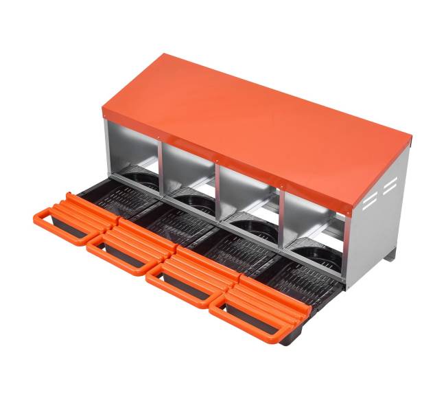 Keturių skyrių vištų lizdų dėžės0