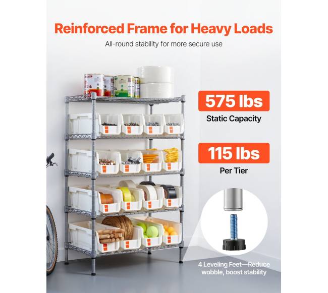 5 lygių riedanti stelažas su dėžėmis2