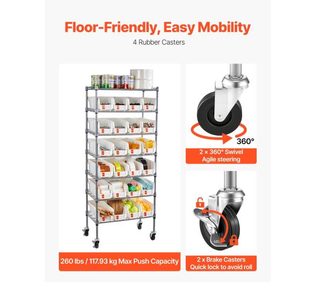 7 aukštų judanti laikymo lentyna su 24 dėžutėmis4