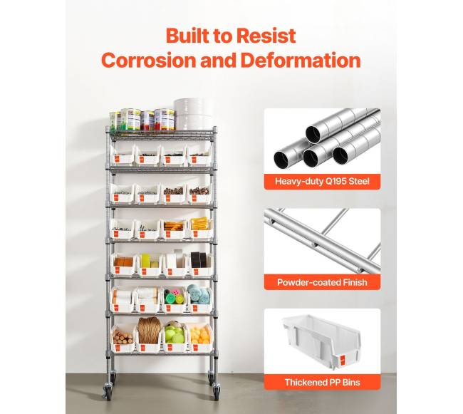 7 aukštų judanti laikymo lentyna su 24 dėžutėmis5