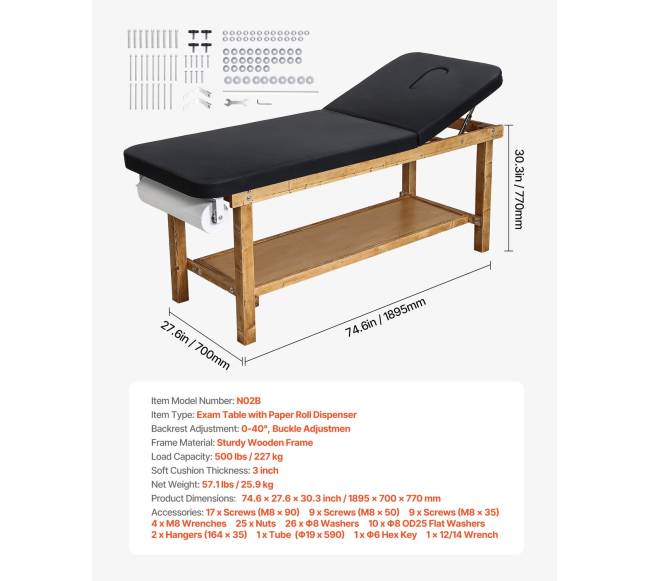 Medicininis patikrinimo stalas su reguliuojama atrama6