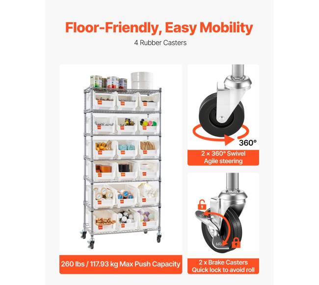 7 lygių mobilus bin laikymo stelažas4