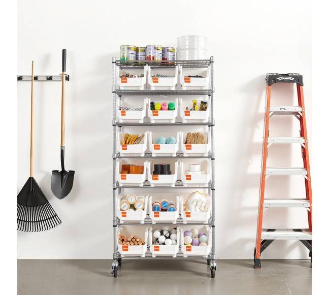 7 lygių mobilus bin laikymo stelažas7