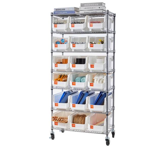 7 lygių mobilus bin laikymo stelažas8