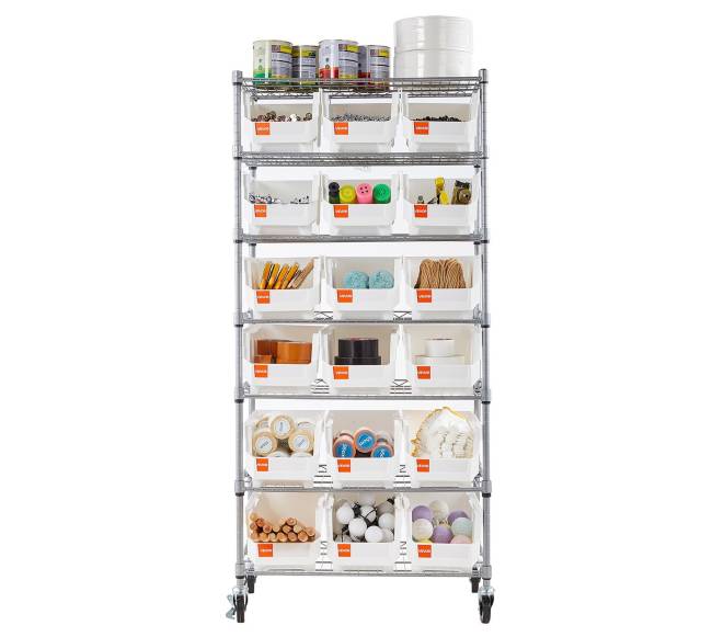 7 lygių mobilus bin laikymo stelažas9