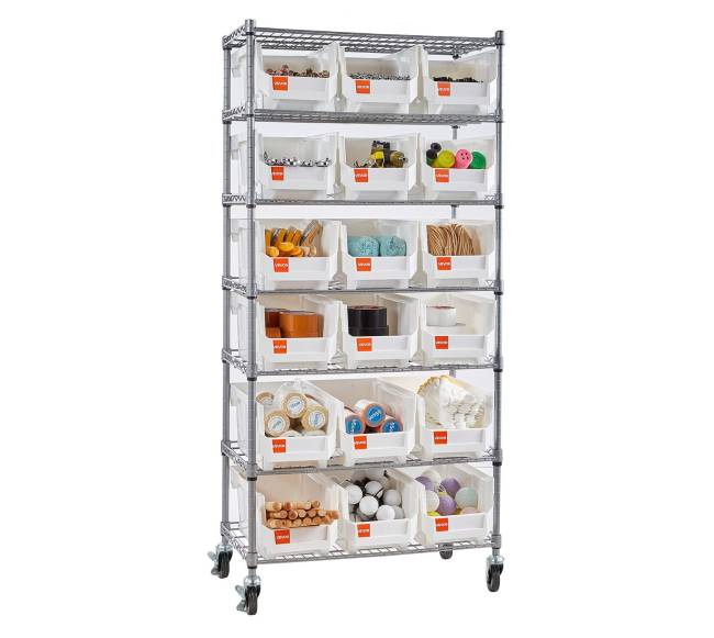 7 lygių mobilus bin laikymo stelažas10