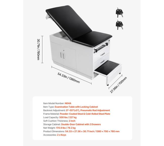 Medicininis tyrimo stalas su reguliuojama atlošu6