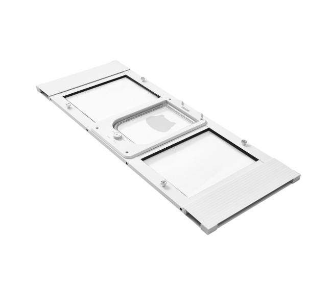 Katinų durys langui, reguliuojamos, baltos8