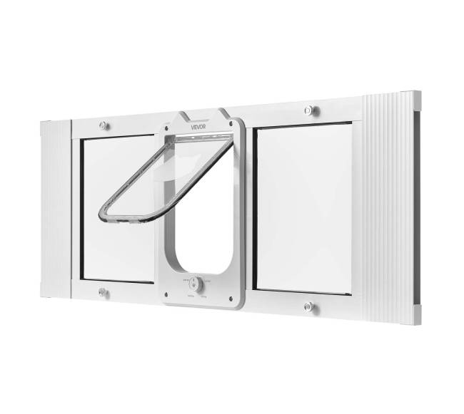 Katinų durys langui, reguliuojamos, baltos9