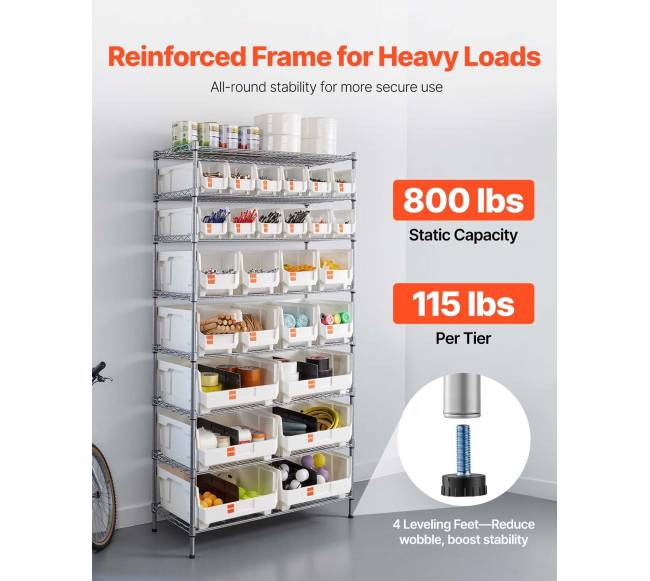 8 lygių riedantis laikymo stelažas su 26 dėžutėmis2