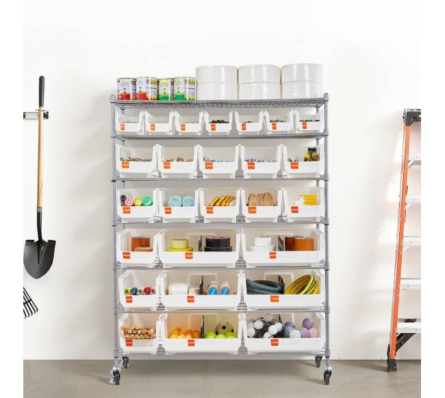 7 pakopų riedantys sandėlių stelažai7