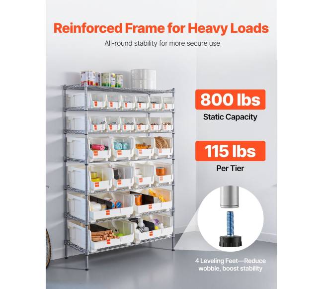 7 lygių riedančių dėžių laikiklis su 24 dėžėmis2