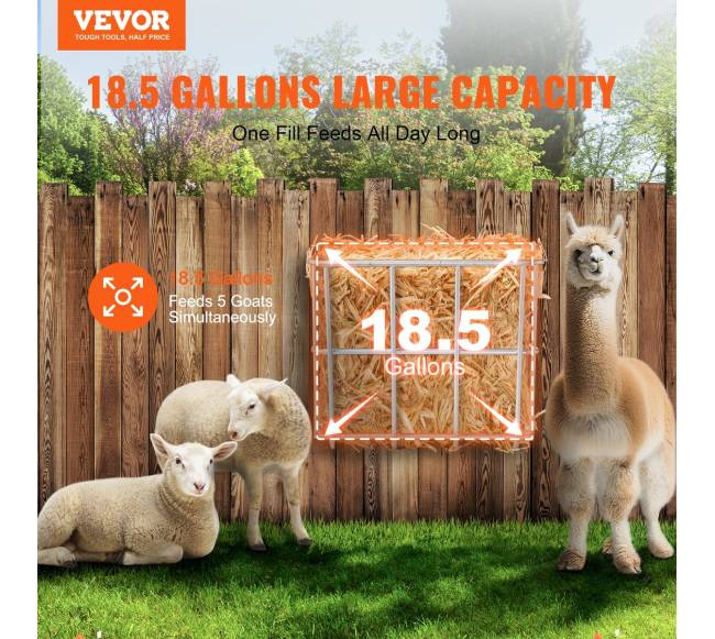 Sieninis šieno šėryklas gyvuliams 18,5 galonų1