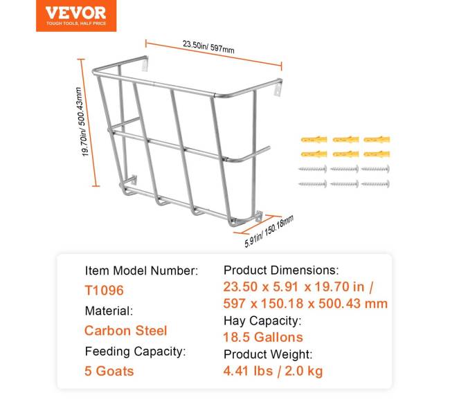Sieninis šieno šėryklas gyvuliams 18,5 galonų6