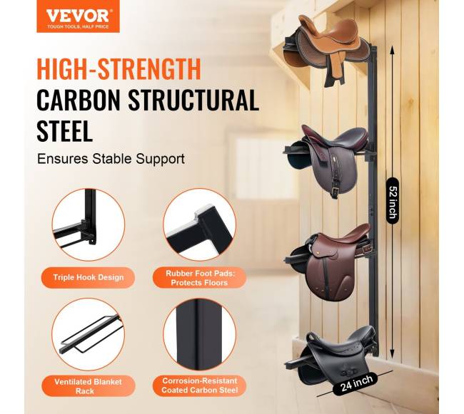 Keturių lygių balnų laikiklis ant sienos1